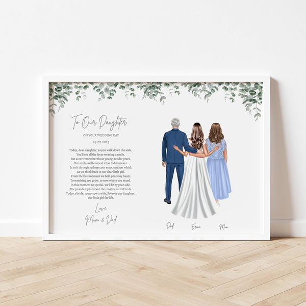 Daughter Wedding Day Gift from Parents – Personalised Print