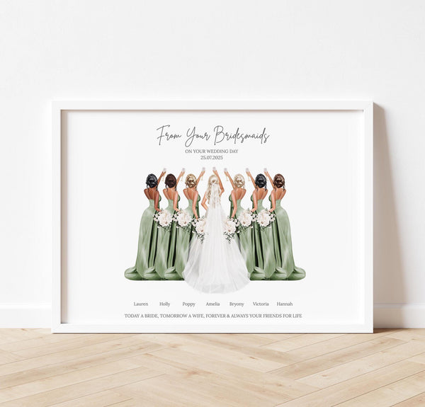 Personalised bridal party print — gift for bridesmaids or the bride