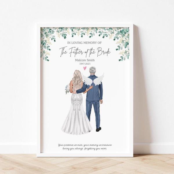 Personalized Father of the Bride Memorial Print  A Heartfelt Tribute
