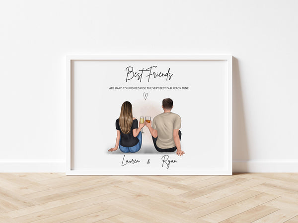 Male Best Friend Gift – Personalised Friends Print