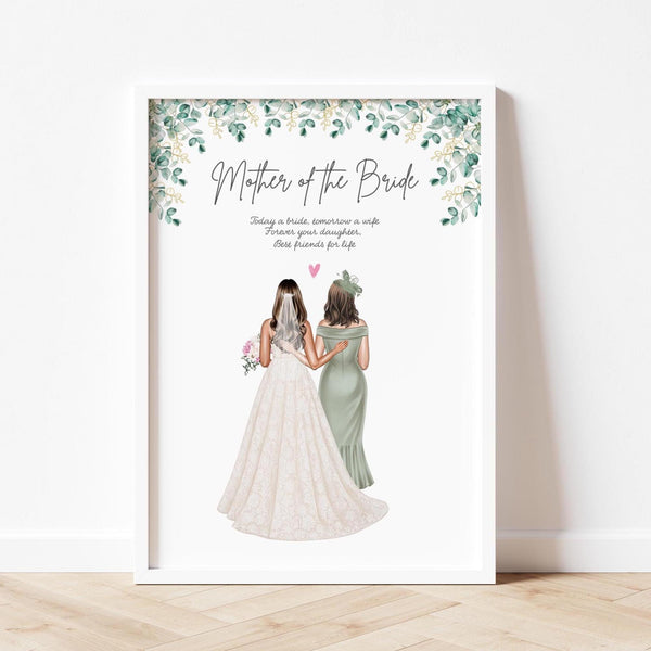 Personalised Bride & Mum Print – Mother of the Bride Gift