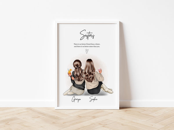 Sisters Personalised Print – Gift for Sister