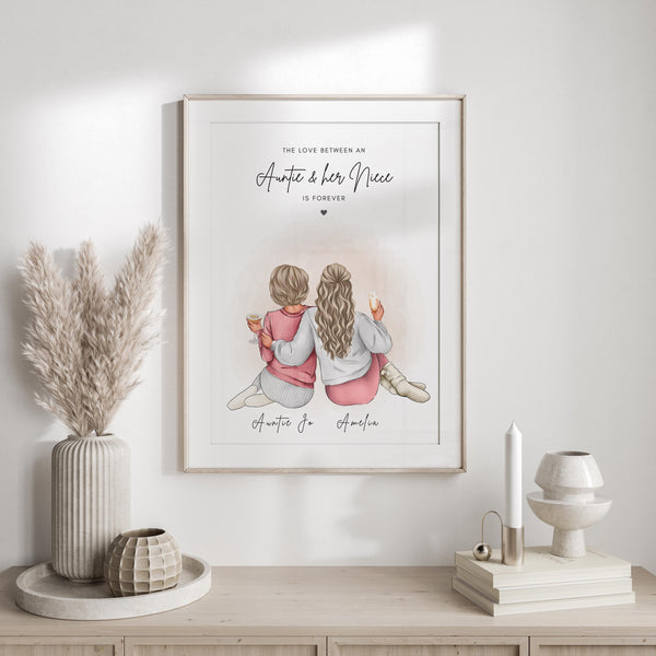 Auntie Gift – Personalised Auntie & Niece Print